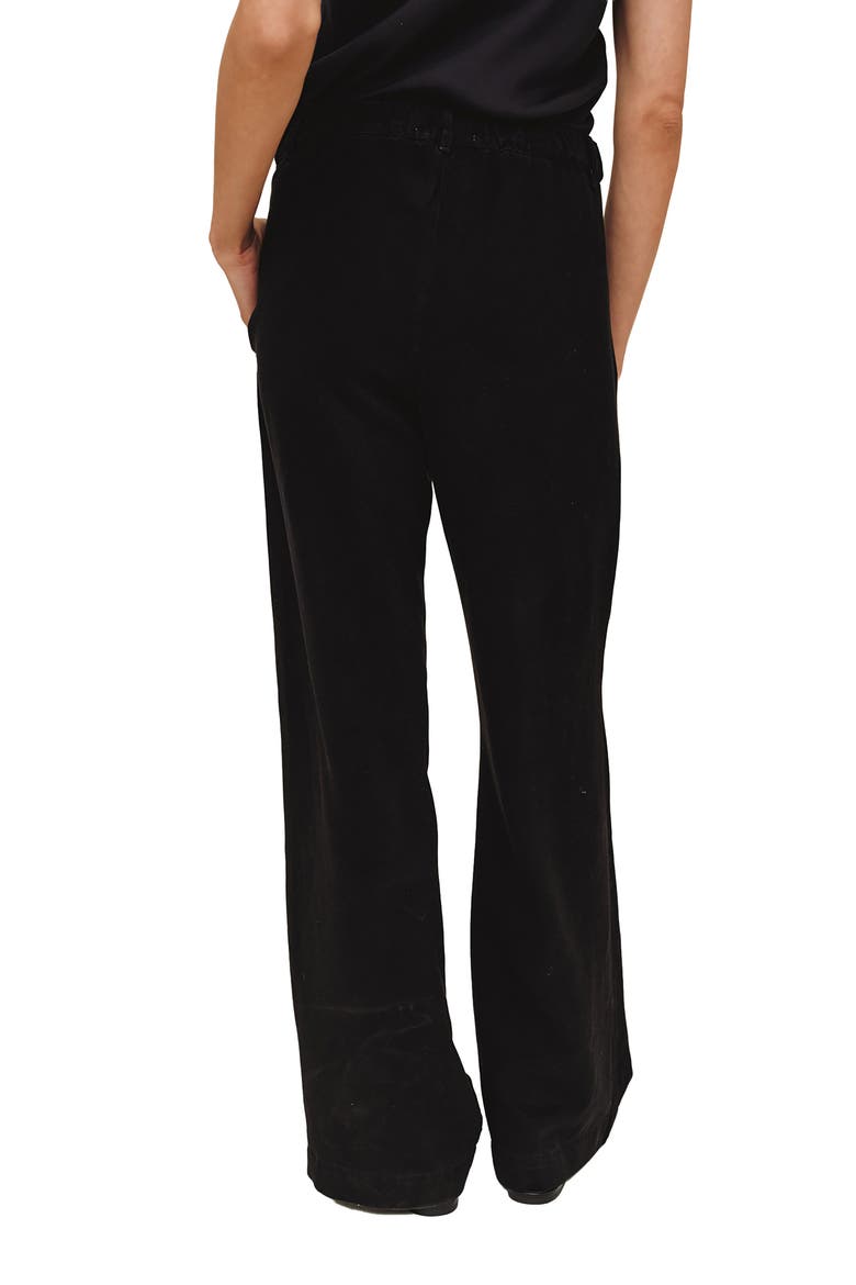 Elongated Tuck Wide Leg Trousers, Alternate, color, BLACK