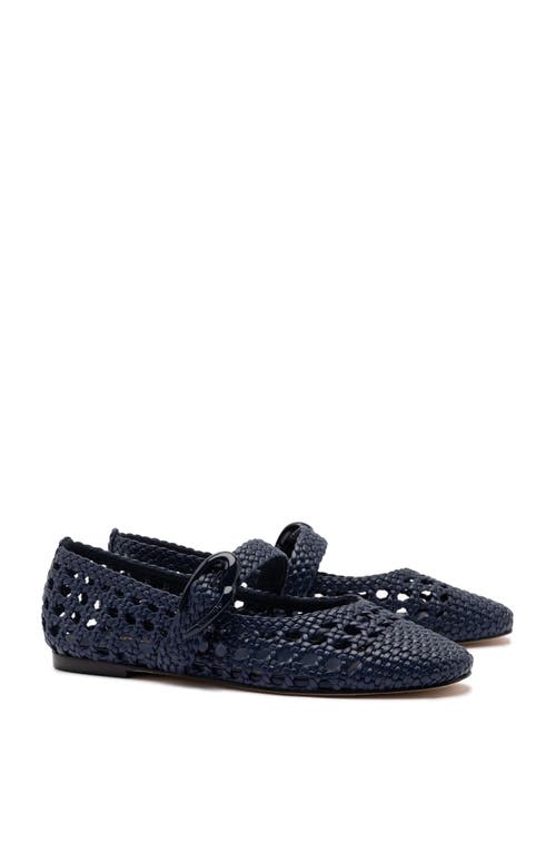 Larroude Larroudé Verona Macrame Ballet Flat In Navy