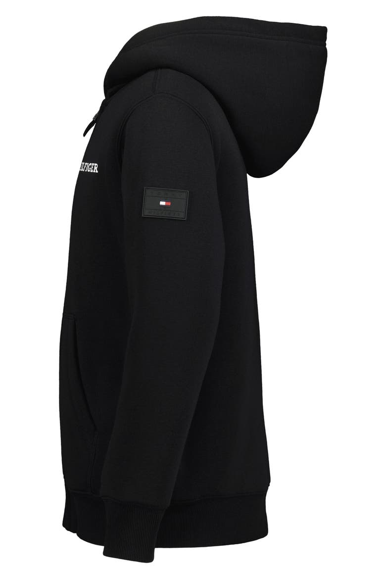 Kids' Full Zip Logo Hoodie, Alternate, color, BLACK