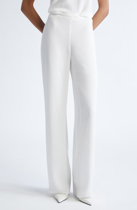 パンツ EMPORIO ARMANI Women Straight Pants 8N2J182NV3Z0100 WHITE Emporio Armani straight-leg Linen Trousers | White | FARFETCH