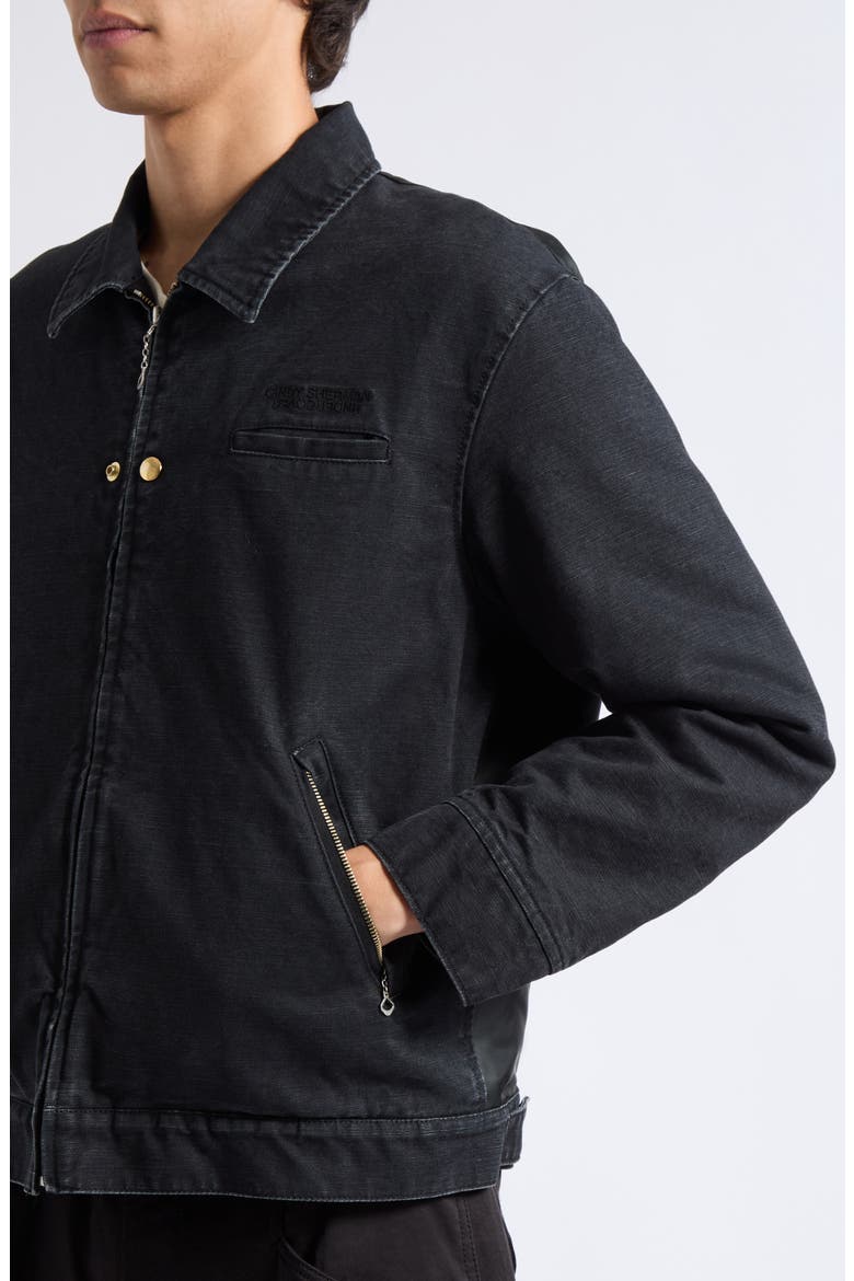 Cotton Canvas Blouson Jacket, Alternate, color, BLACK