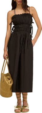 Cult Gaia Lola Ruched Stretch Linen Blend Sundress