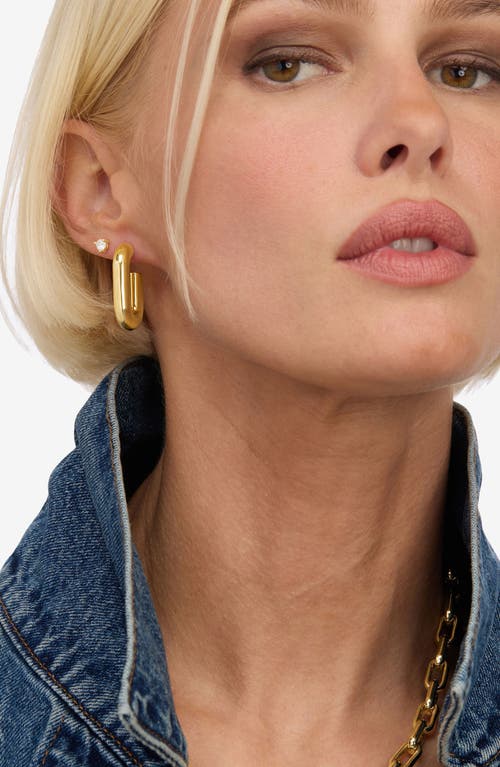 Melinda Maria Frankie Link Huggie Hoop Earrings In Gold