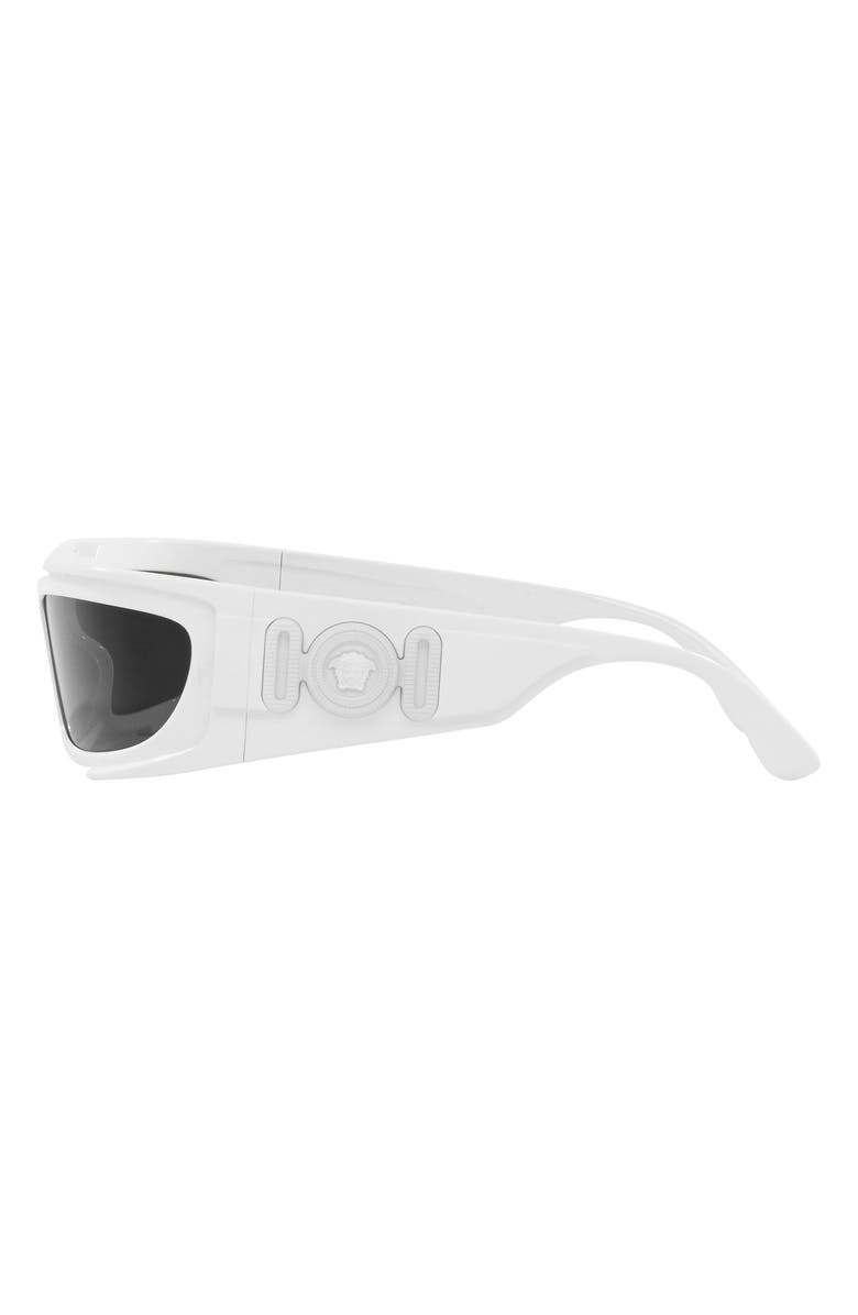 Versace 67mm Rectangular Sunglasses, Alternate, color, White