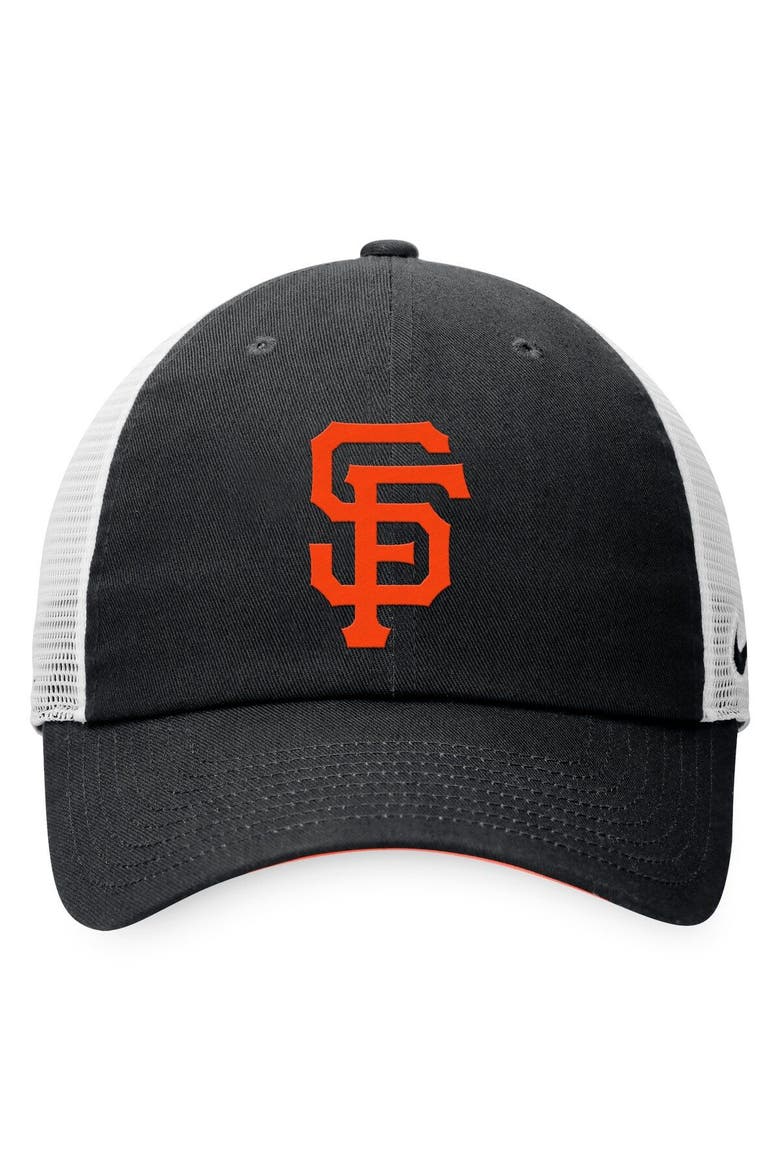 Men's Nike Black/White San Francisco Giants Heritage86 Lightweight Unstructured Adjustable Trucker Hat, Alternate, color, Black