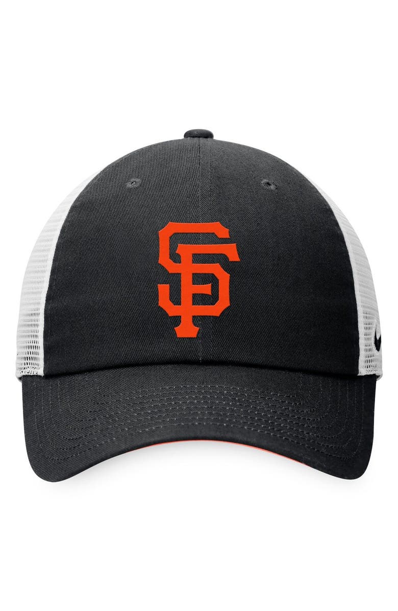 Nike Men's Nike Black/White San Francisco Giants Heritage86 Lightweight Unstructured Adjustable Trucker Hat, Alternate, color,