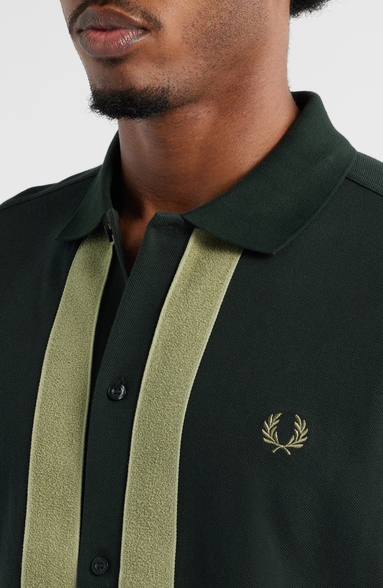 Fred Perry Chenille Tape Button-Up Shirt, Alternate, color,