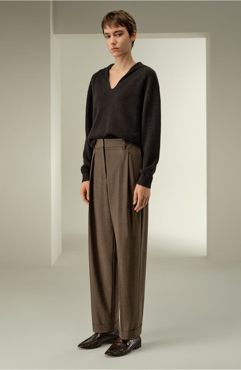 Lilysilk Cashmere Polo Sweater, Alternate, color, Thunder