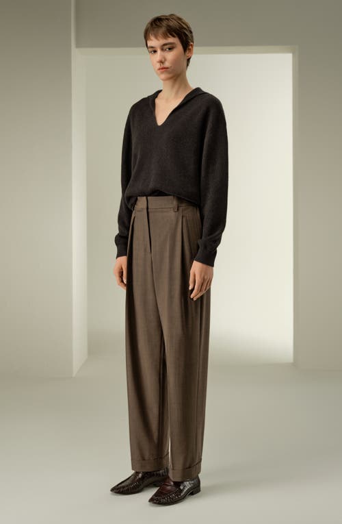 Lilysilk Cashmere Polo Sweater In Gray