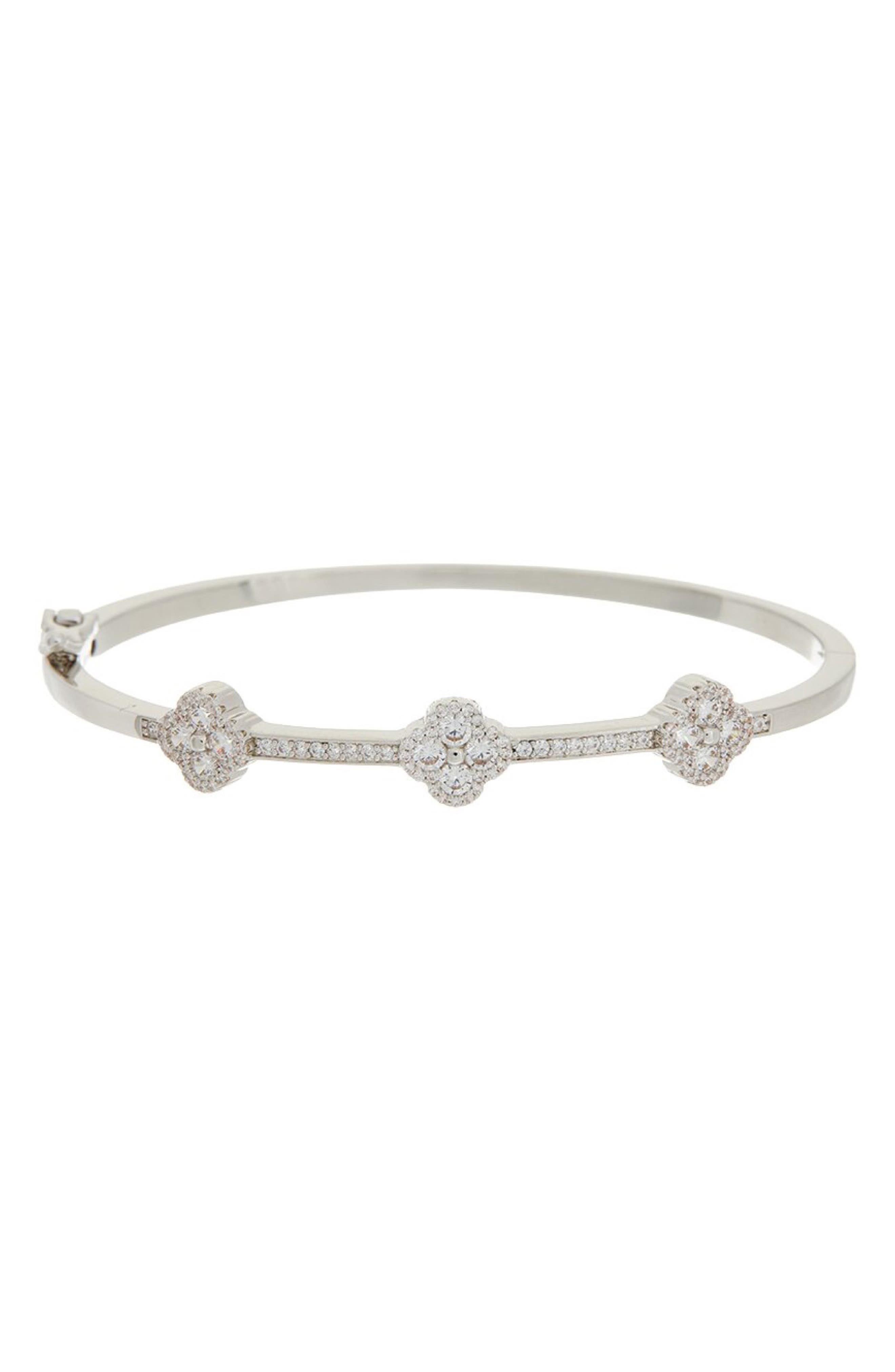 Cubic Zirconia Clover Bangle