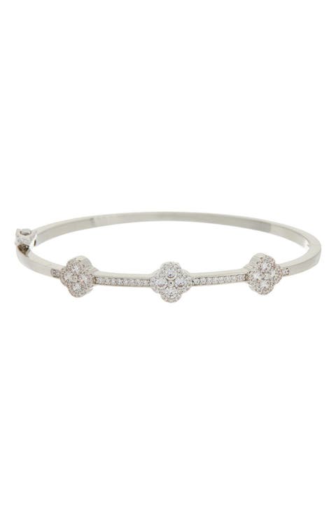 Cubic Zirconia Clover Bangle