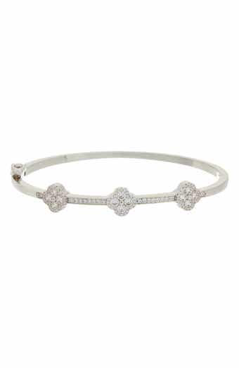Cubic Zirconia Clover Bangle