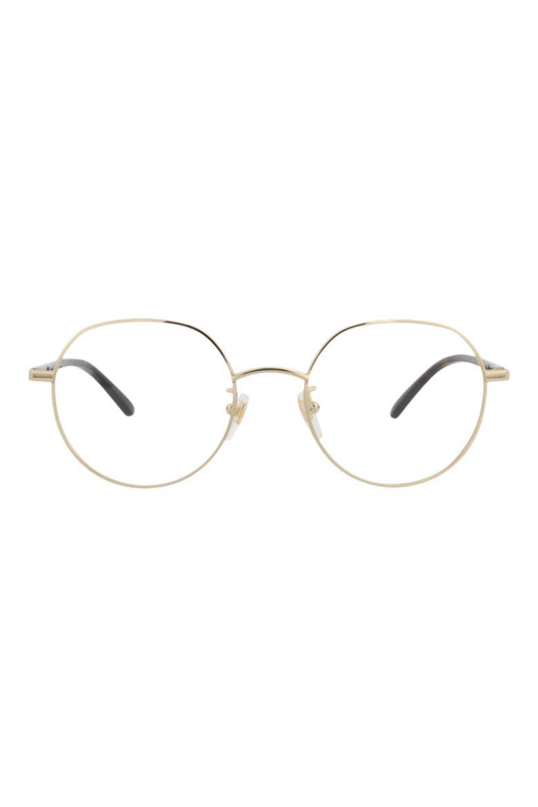 52mm Round Optical Glasses, Main, color, GOLD HAVANA TRANSPARENT