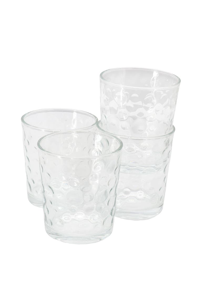 4 Piece 13.5 Ounce Bubble Double Old-Fashioned Glassware Set, Main, color, Clear