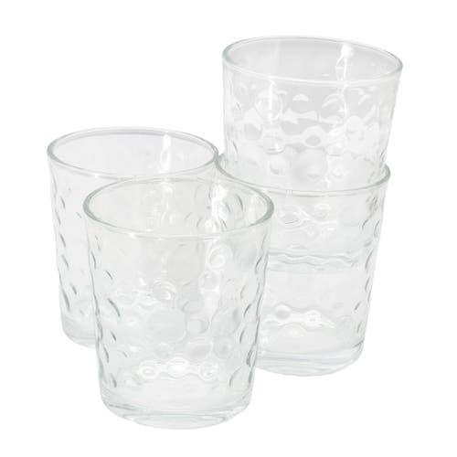 Gibson Home 4 Piece 13.5 Ounce Bubble Double Old-fashioned Glassware Set In Transparent