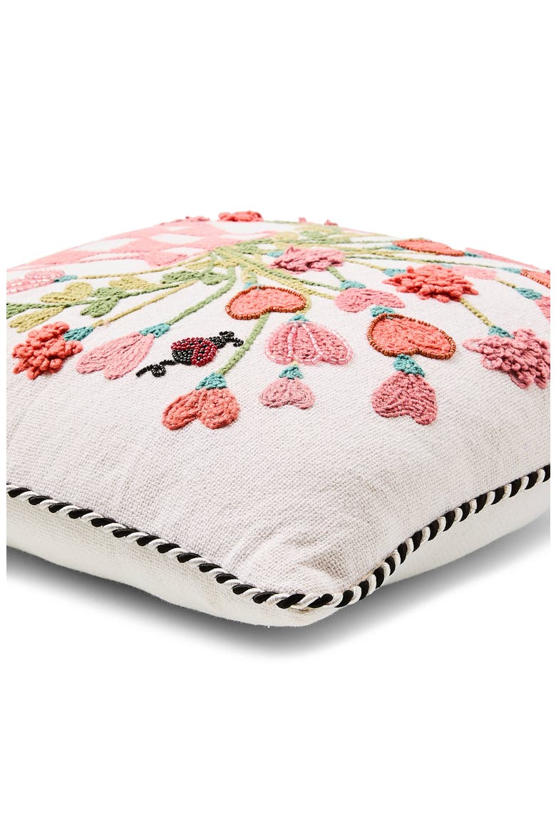Pink Check Hearts Bouquet Accent Pillow, Alternate, color, PINK