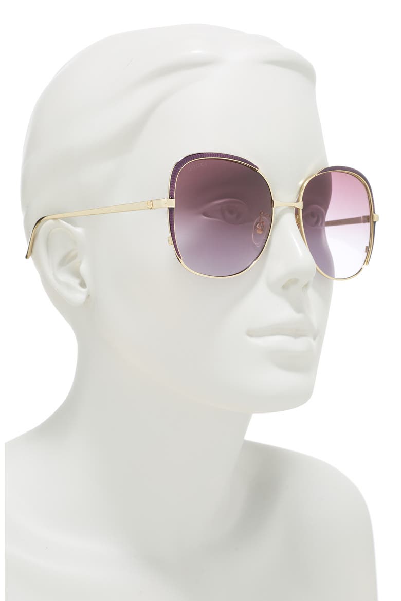 58mm Square Sunglasses, Alternate, color, GOLD GOLD MULTICOLOR
