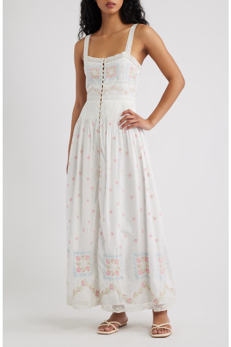 loveshackfancy maxi dress Women's Serita Lace-Trim Silk - Deep Rose 510 tall Model is wearing a US size 4. LoveShackFancy Lilah Halter Maxi Dress