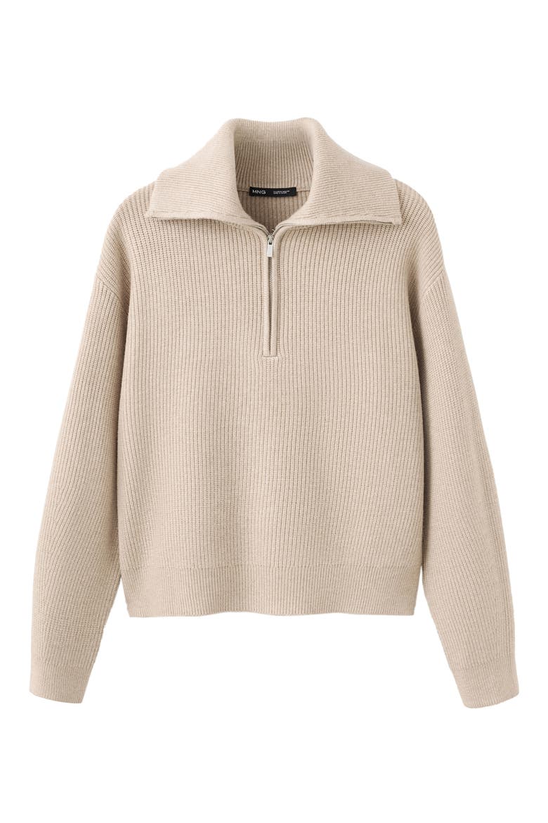 Quarter Zip Sweater, Alternate, color, MEDIUM BROWN