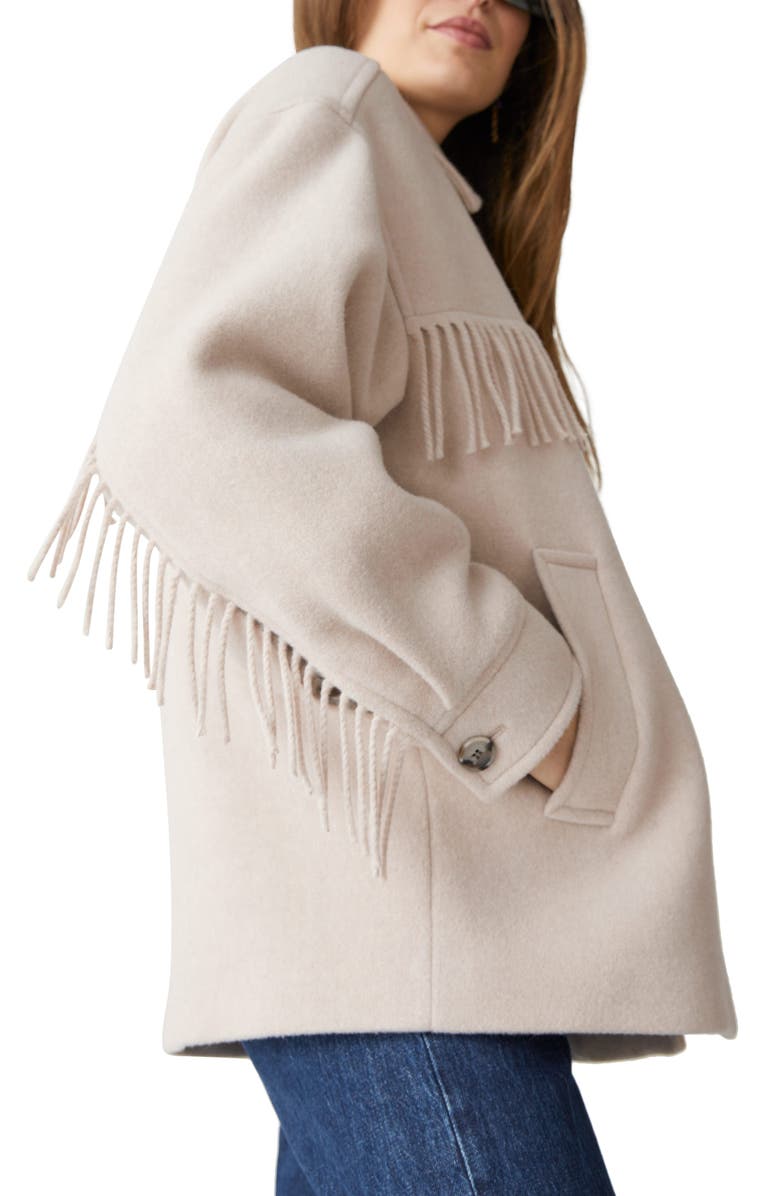 & Other Stories Oversize Wool Blend Fringe Jacket, Alternate, color,