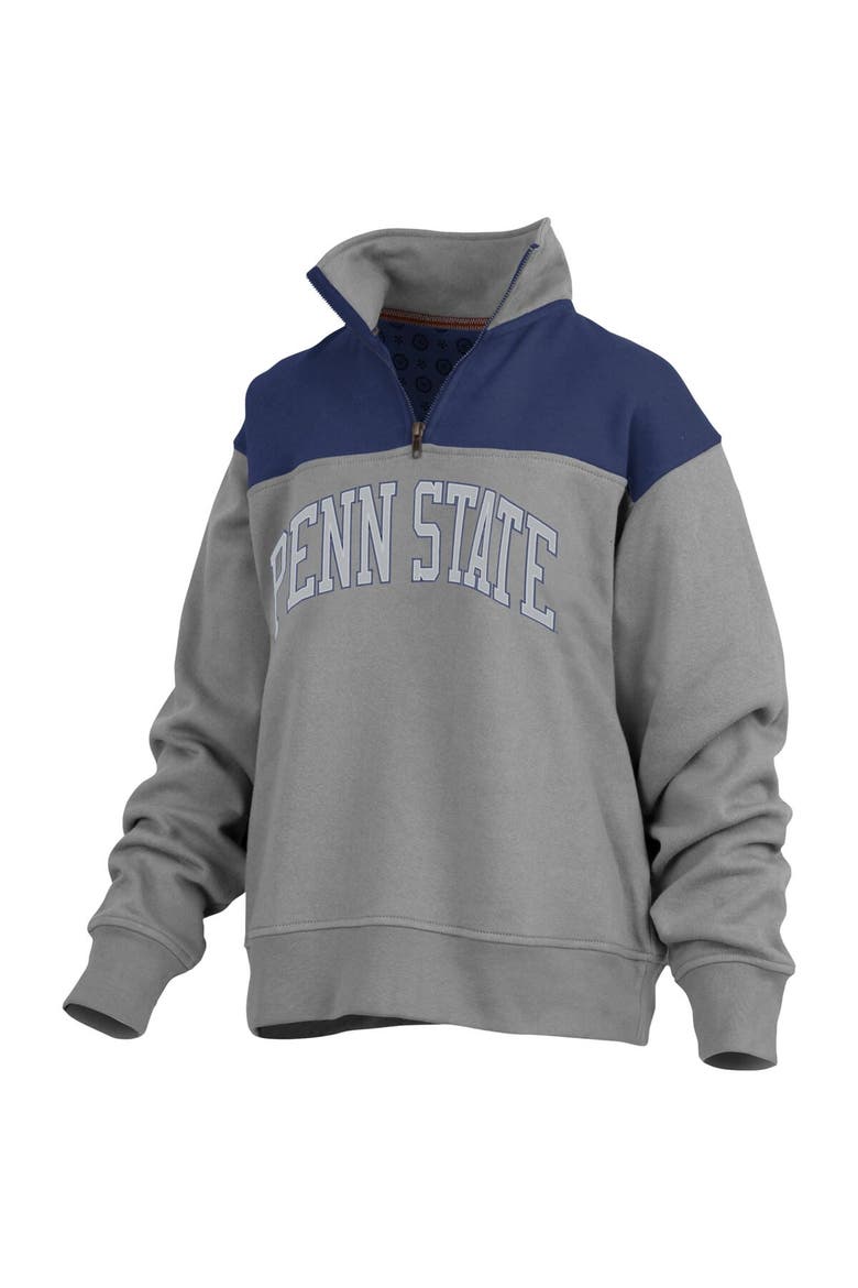 Women's Pressbox Gray Penn State Nittany Lions Avon Fleece Quarter-Zip Jacket, Alternate, color, Gray