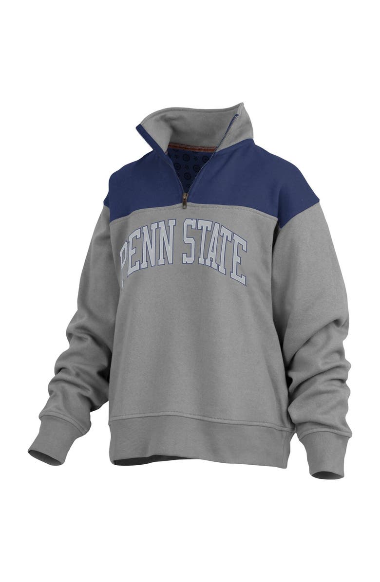 PRESSBOX Women's Pressbox Gray Penn State Nittany Lions Avon Fleece Quarter-Zip Jacket, Alternate, color, Gray