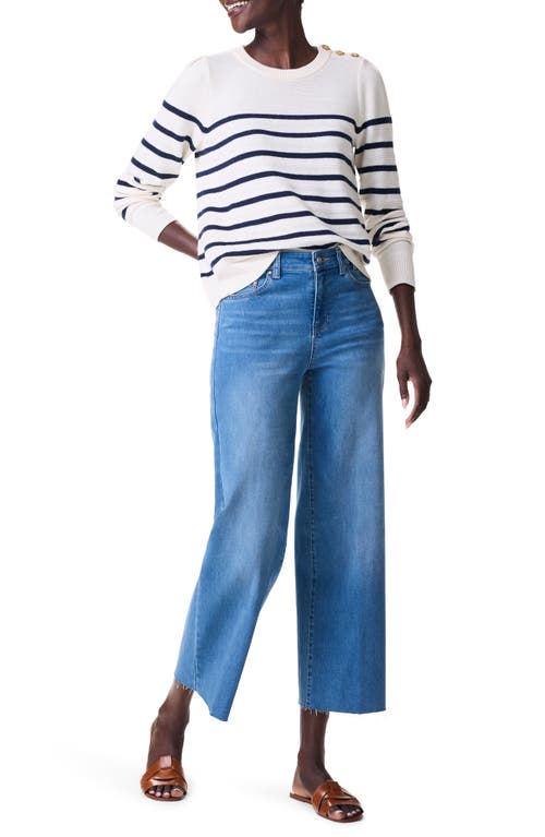 Nic + Zoe Nic+zoe Weekend Raw Hem Ankle Wide Leg Jeans In Blue