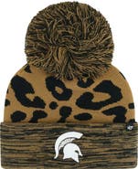 '47 Women's '47  Brown Michigan State Spartans Rosette Cuffed Knit Hat with Pom