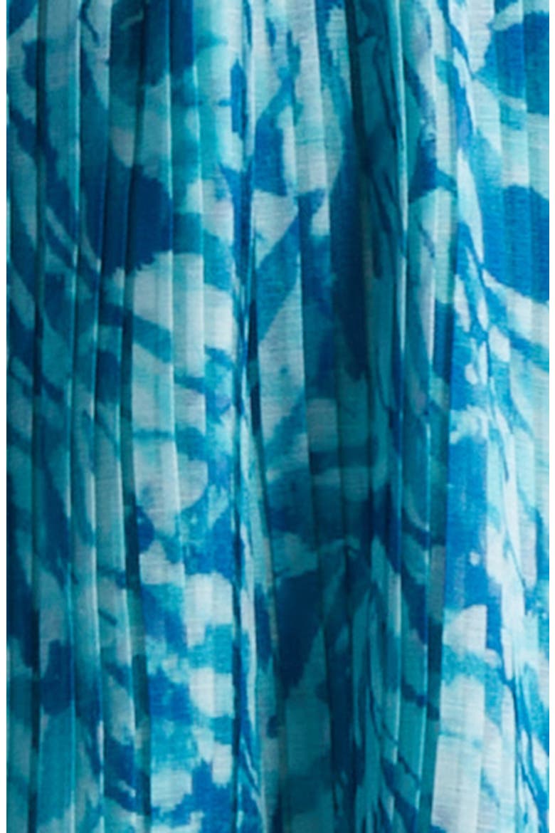 Felicia Plissé Flutter Sleeve Minidress, Alternate, color, BEACH BLUE TULUM