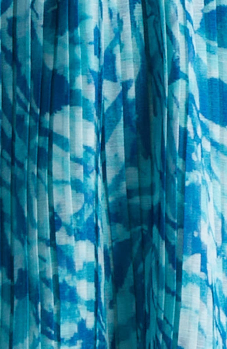 Ramy Brook Felicia Plissé Flutter Sleeve Minidress, Alternate, color, Beach Blue Tulum