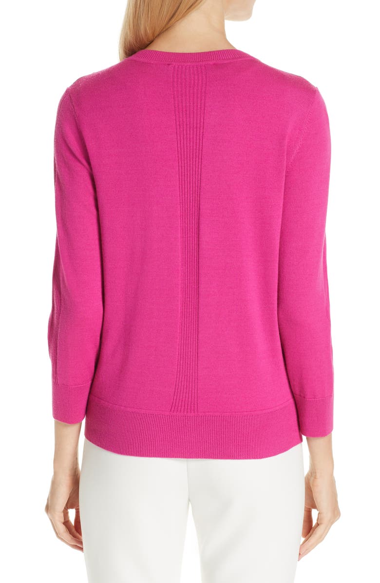 St. John Collection Jersey & Silk Cardigan, Alternate, color,