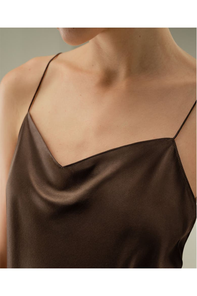 Women's Chic Minimal Silk Cami, Alternate, color, Chocolate