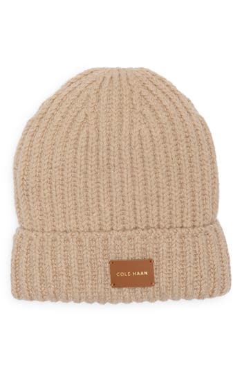 Cole Haan Chunky Knit Cuffed Beanie In Neutral