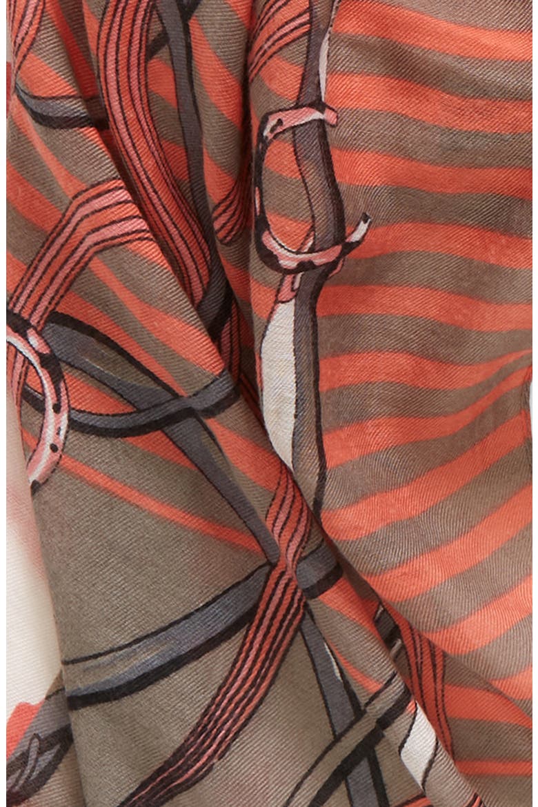 Stripe & Chain Scarf, Alternate, color, PINK/GREY