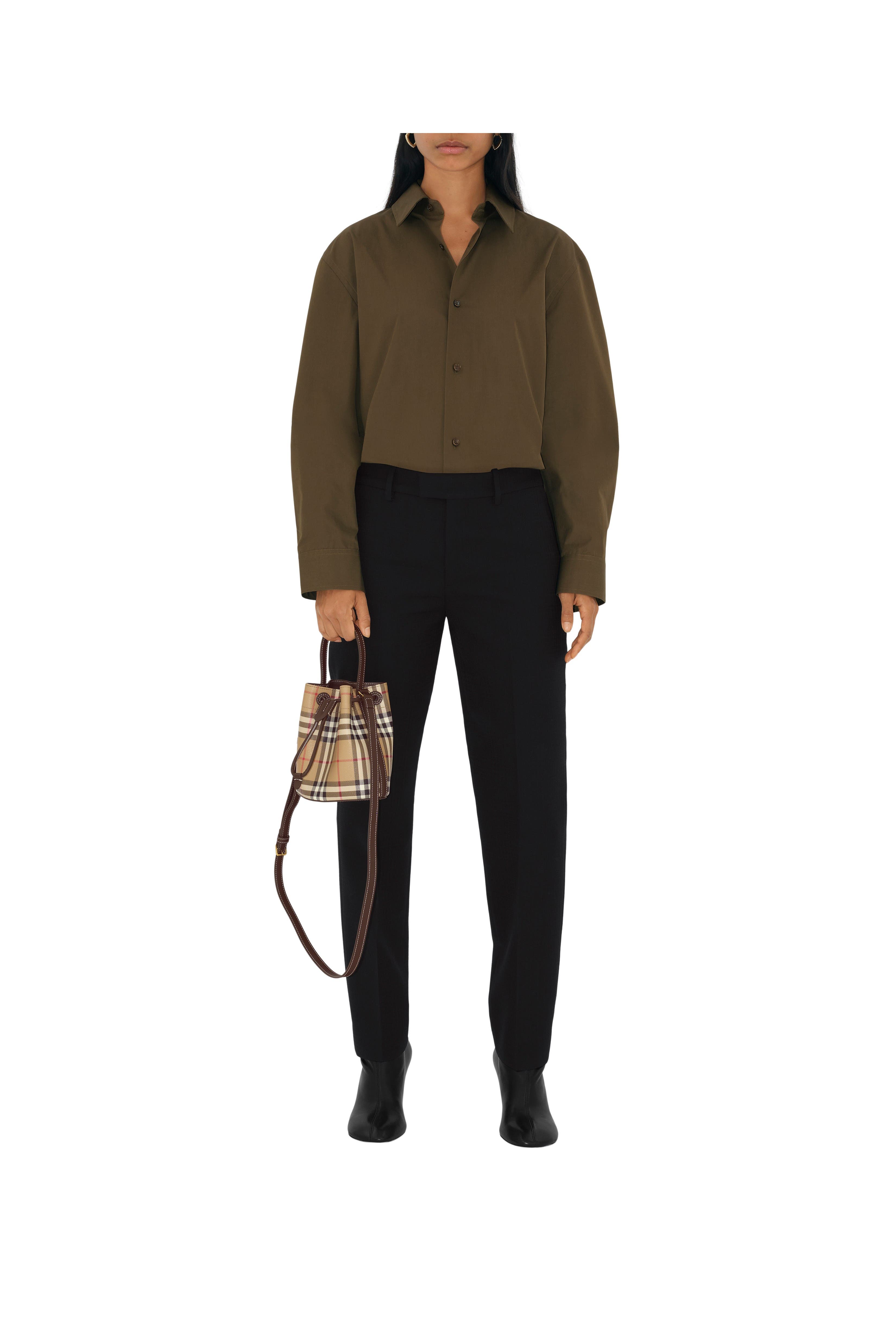 Burberry Mini Check Bucket Bag, Alternate, color, 