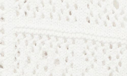 Mango Open Stitch Short Sleeve Cardigan In White