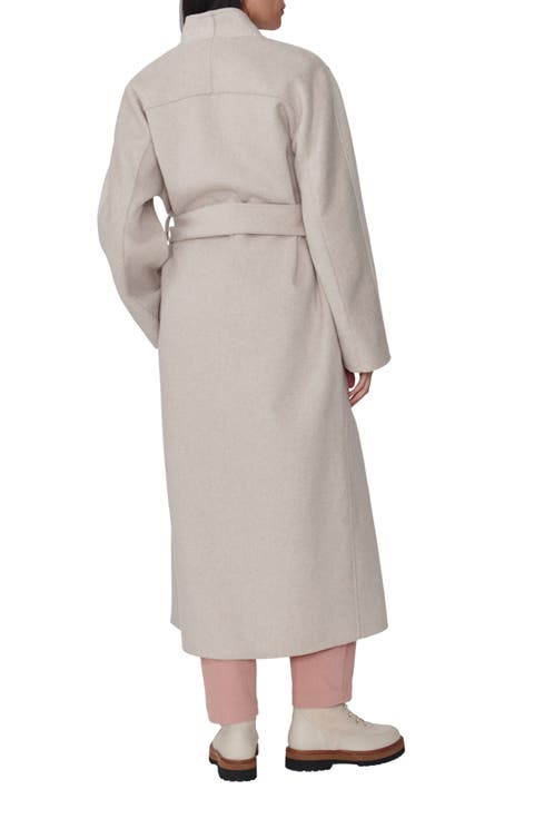 Felice Long Belted Wool Blend Coat