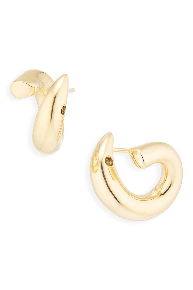 Mini Sardine Hoop Earrings, Main, color, 8120 YELLOW GOLD