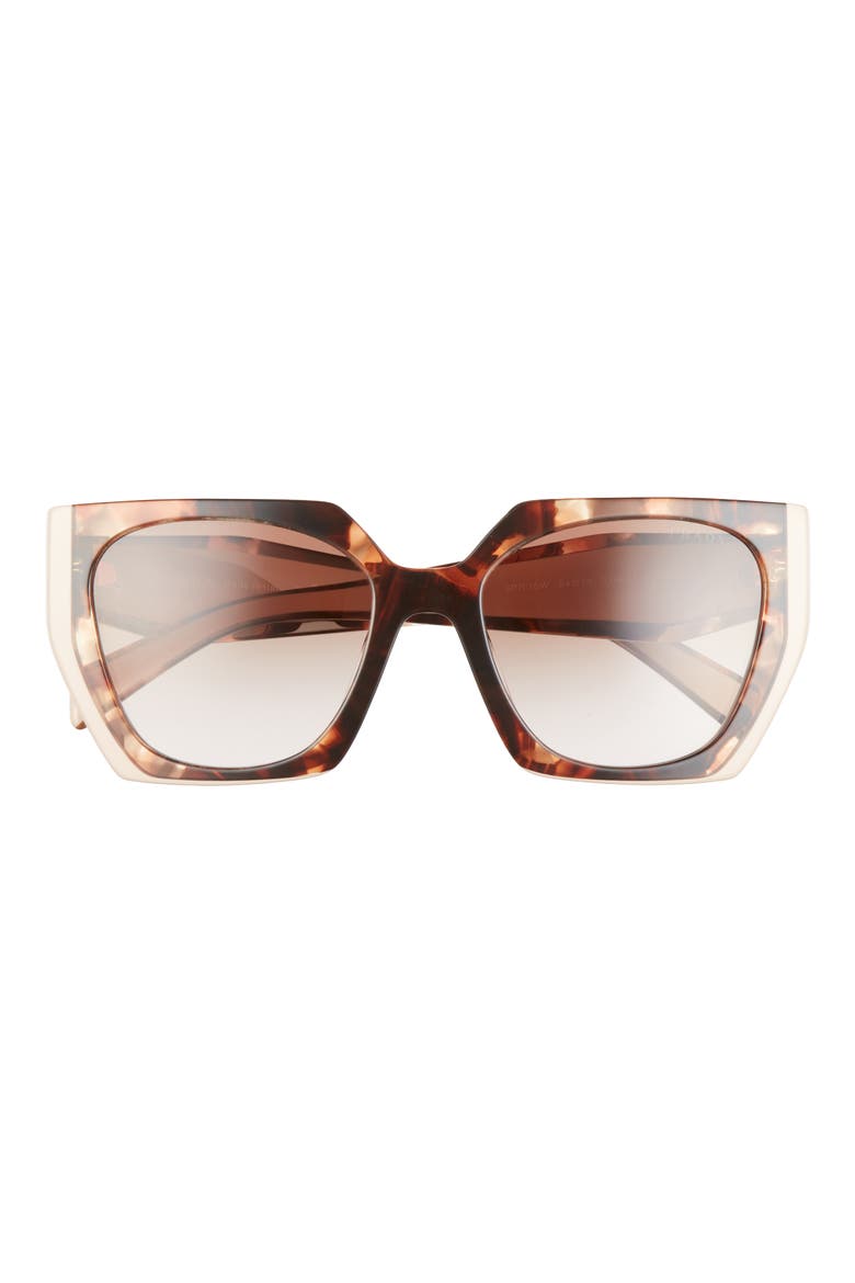 54mm Gradient Rectangle Sunglasses, Main, color, TORTOISE CARAMEL/POWDER/ BROWN