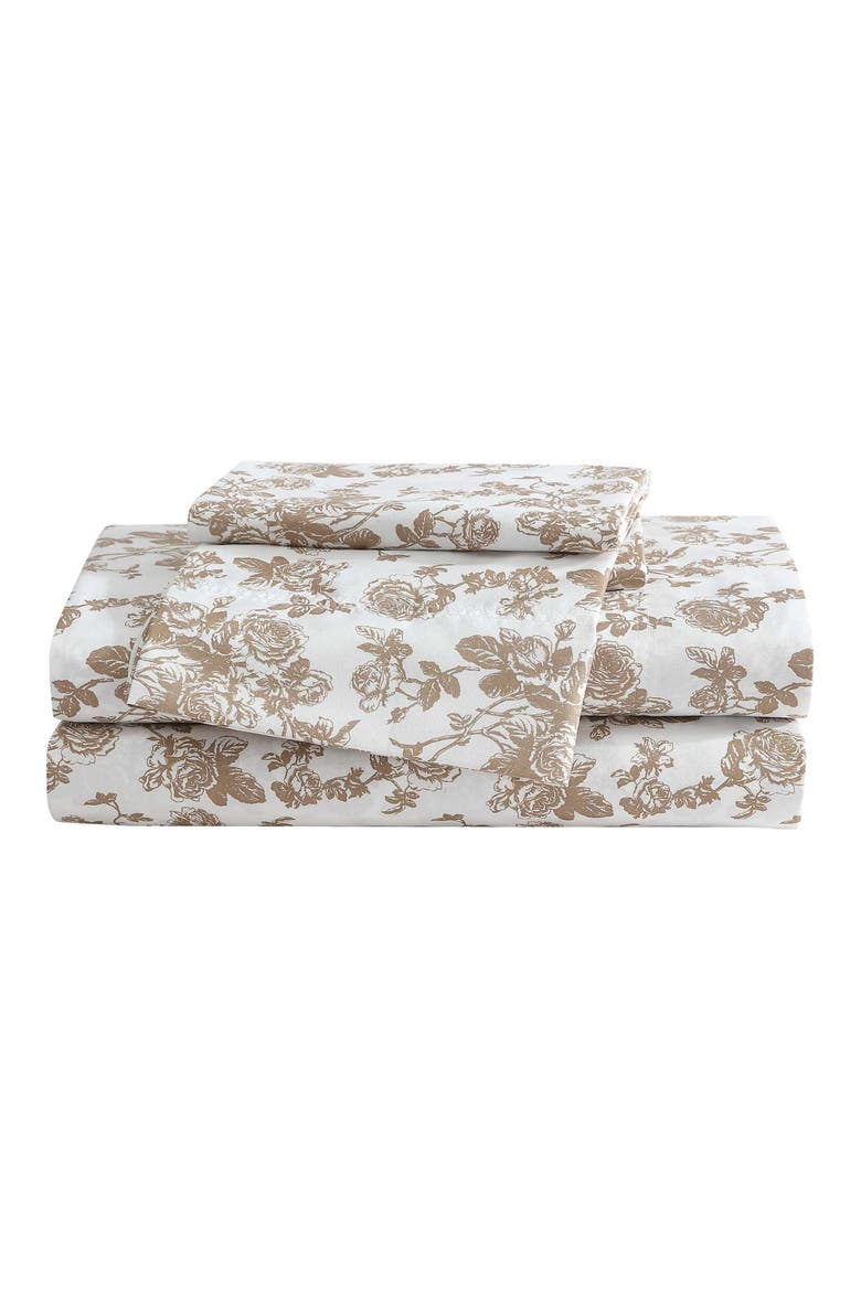 Garden Toile Sheet Set, Main, color, BROWN