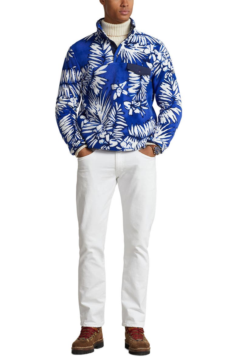 Polo Ralph Lauren Palm Frond Fleece Pullover, Alternate, color, 