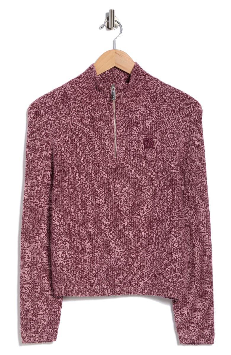 DKNY Jeans Marled Quarter Zip Sweater, Alternate, color, Dusty Mauve