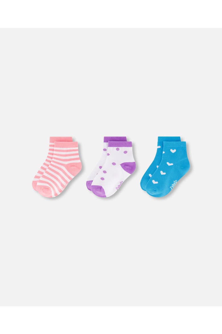 Allover Prints Striped Cotton Socks, Alternate, color, Striped Pink