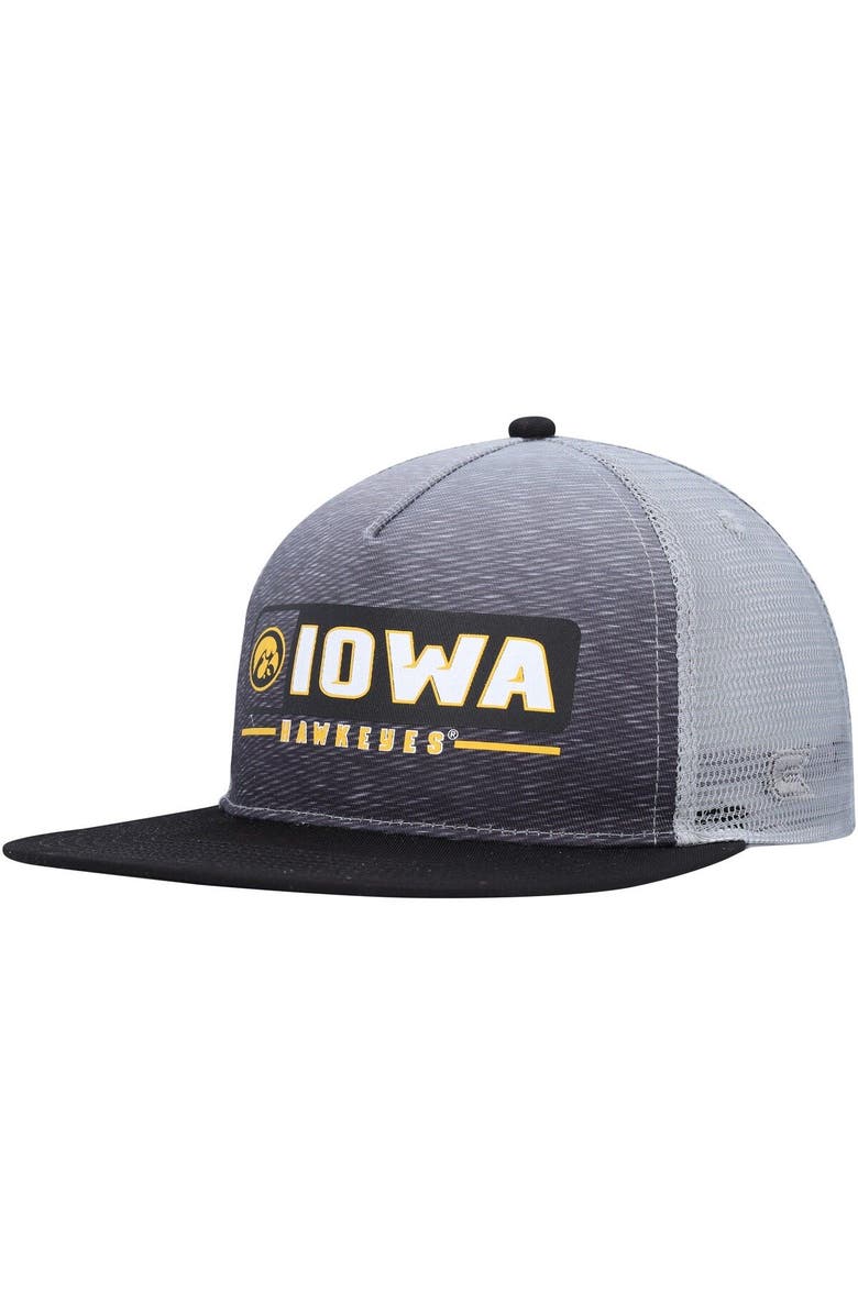 COLOSSEUM Men's Colosseum Black/Gray Iowa Hawkeyes Snapback Hat, Main, color, Black