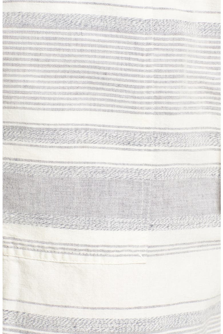 Linen Drawstring Utility Shorts, Alternate, color, GREY MELANGE STRIPE