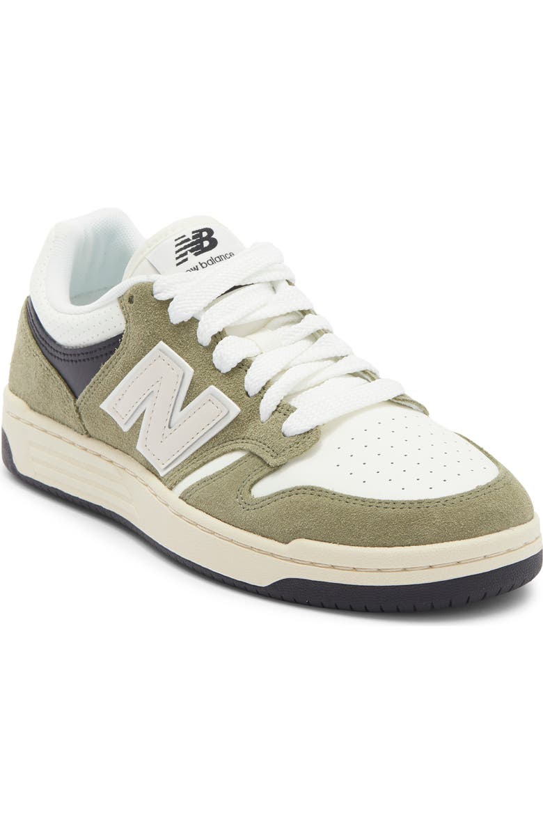 New Balance 480 Basketball Sneaker, Main, color, Dark Olivine/ Sea Salt