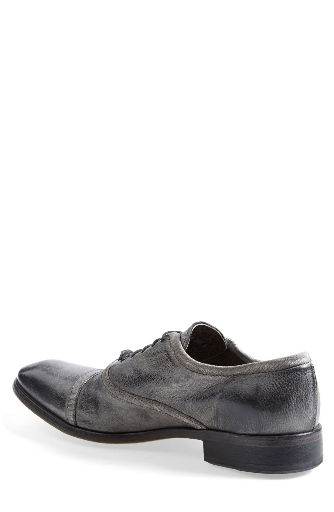 John Varvatos Grey Cap-Toe Oxford Shoes John Varvatos Antique Brown Grey Dress Shoes Cap Toe Lace  main image 4