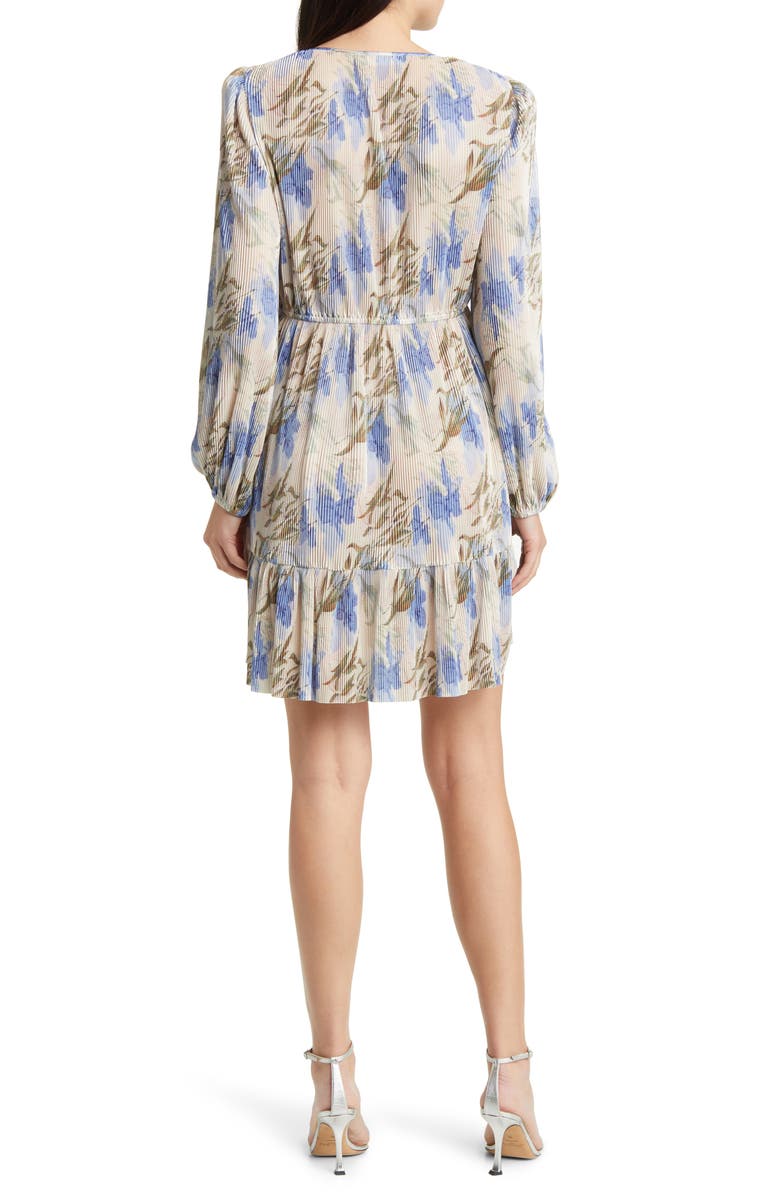 FLORET STUDIOS Floral Micropleat Long Sleeve Dress, Alternate, color, 