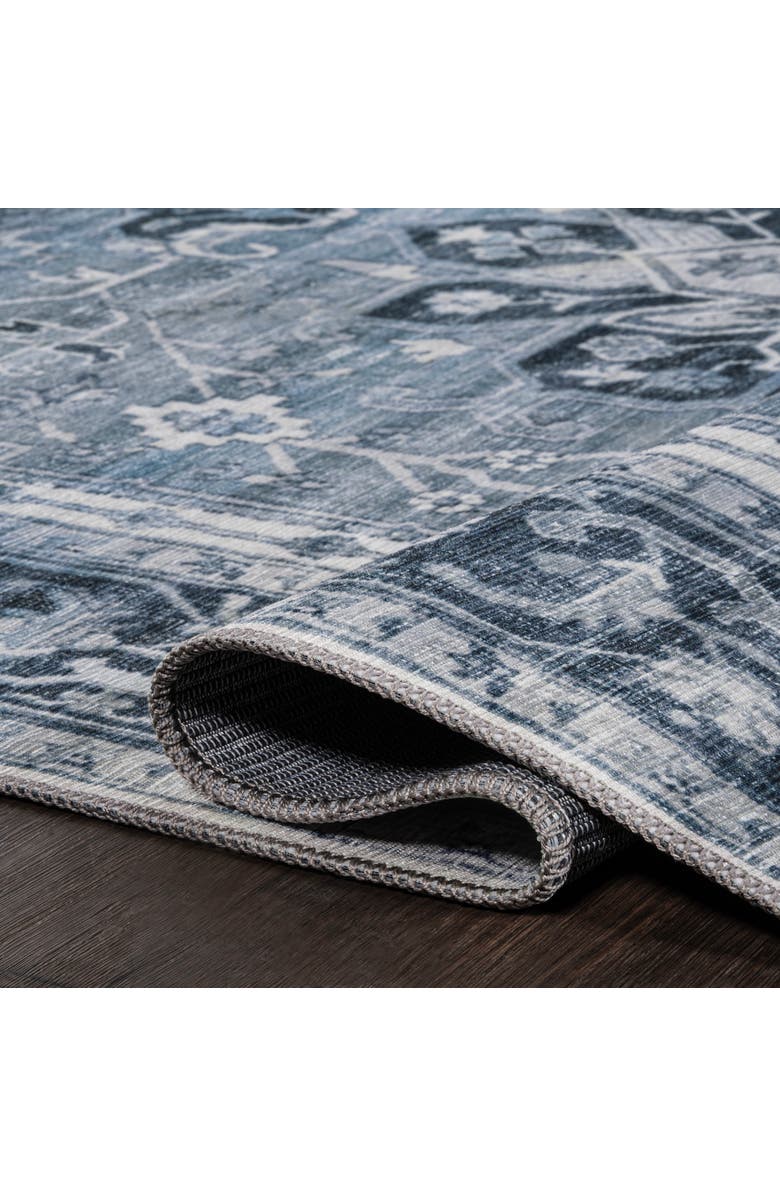 JONATHAN Y Asa Ornate Medallion Machine-Washable Area Rug, Alternate, color, Blue/Cream