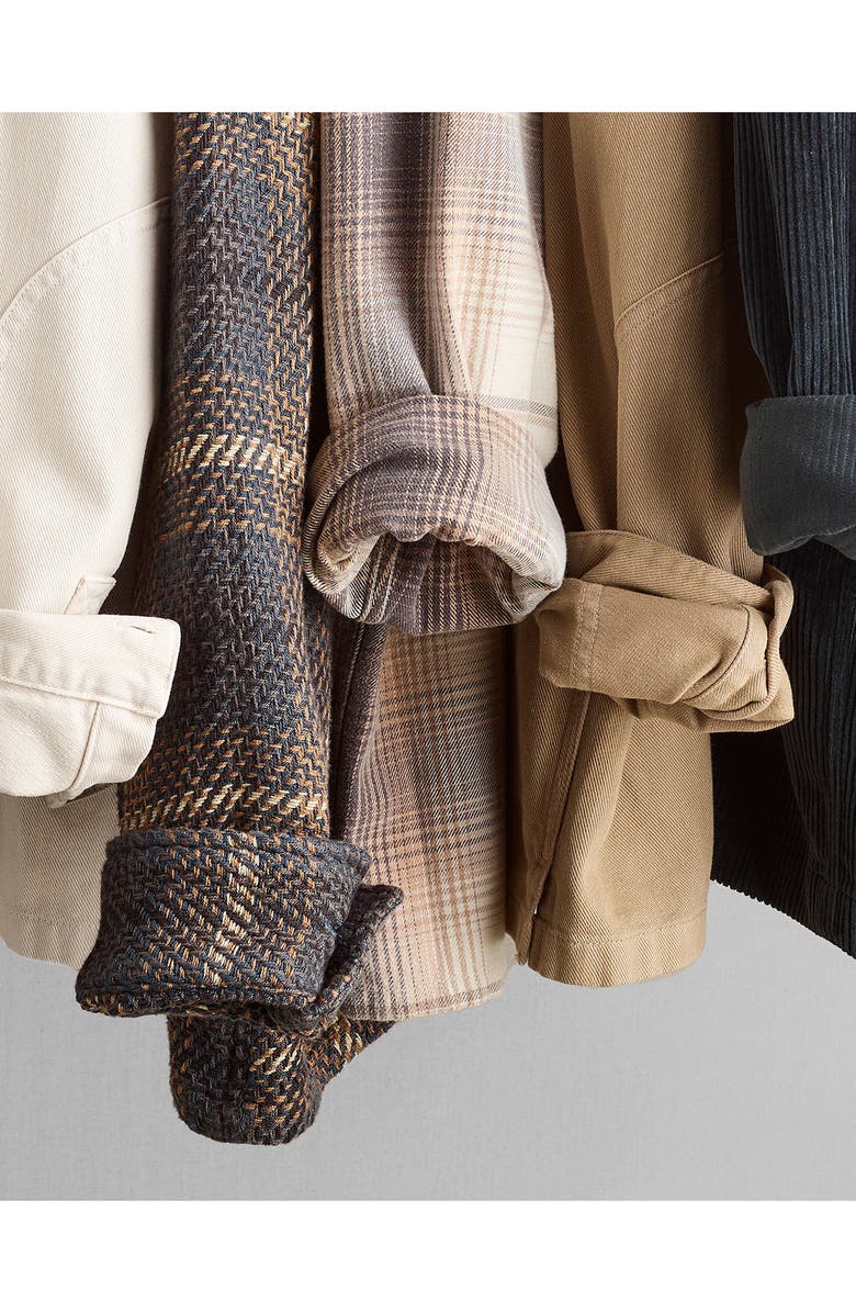 Madewell Plaid Cotton Flannel Button-Up Shirt, Alternate, color, Black Coal